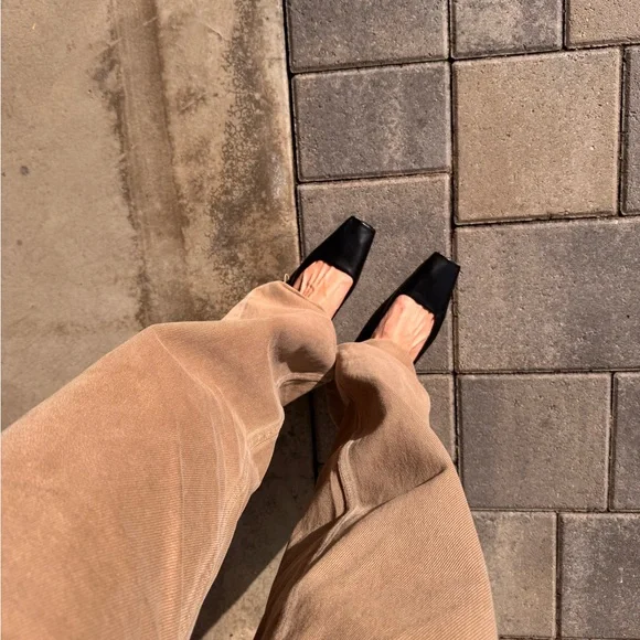 Toteme Mule Black 38 Square Toe Kitten Heel - Picture 8 of 12